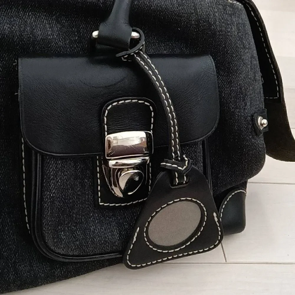 Dooney & Bourke Women's Double Pocket Satchel Purse Bag Black